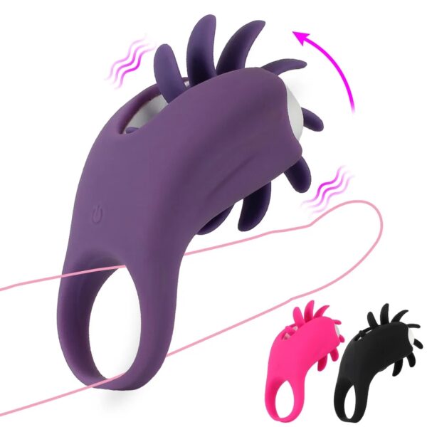 RECHARGEABLE ROTATING VIBRATING RING FOR MALE PENIS - Image 3